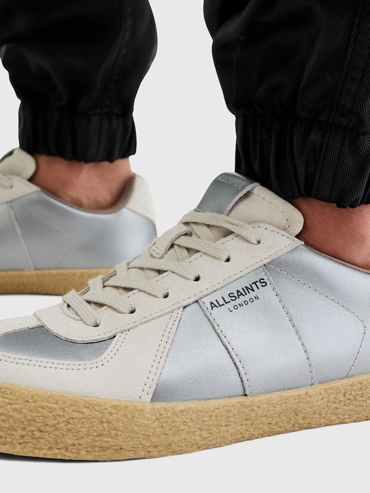 AllSaints Silver Jaimee Met Sneakers - Image 2 of 7