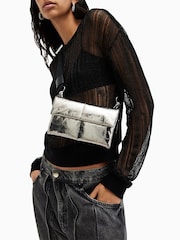 AllSaints Grey Ezra Quilt Cross-Body Bag - Image 5 of 6