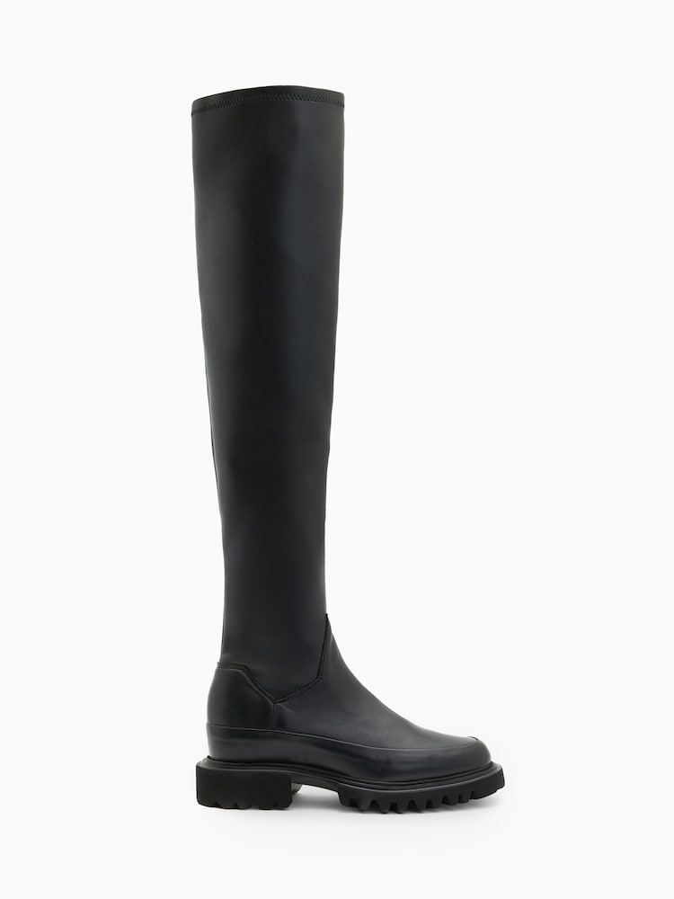 AllSaints Black Leona Boots - Image 1 of 5