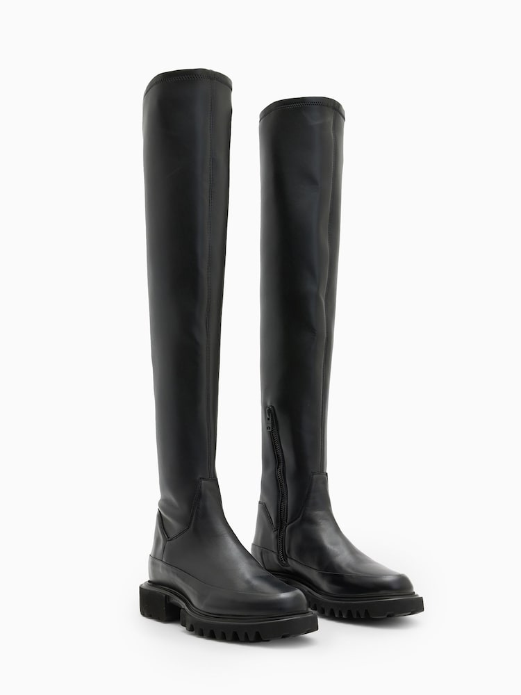 AllSaints Black Leona Boots - Image 2 of 5