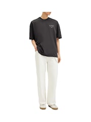 AllSaints Black 100% Organic Cotton Redact Crew T-Shirt - Image 3 of 8