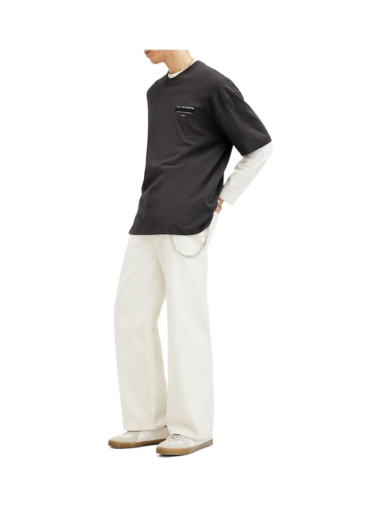AllSaints Black Redact Short Sleeve T-Shirt - Image 4 of 8