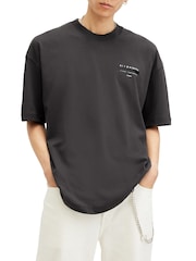 AllSaints Black 100% Organic Cotton Redact Crew T-Shirt - Image 5 of 8