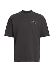 AllSaints Black 100% Organic Cotton Redact Crew T-Shirt - Image 8 of 8
