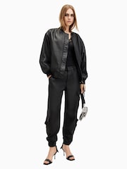 AllSaints Black Himari Cargo Trousers - Image 2 of 8