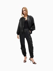 AllSaints Black Himari Cargo Trousers - Image 3 of 8