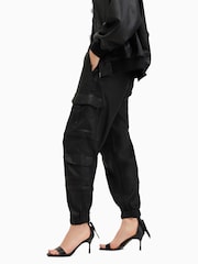 AllSaints Black Himari Cargo Trousers - Image 5 of 8