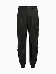 AllSaints Black Himari Cargo Trousers - Image 8 of 8