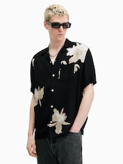 AllSaints Black Lachaise Short Sleeve Shirt - Image 1 of 7