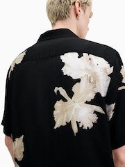 AllSaints Black Lachaise Short Sleeve Shirt - Image 5 of 7