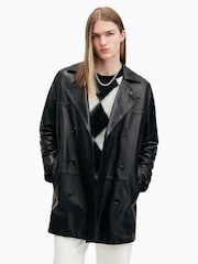 AllSaints Black Kessler Coat - Image 1 of 8