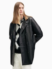 AllSaints Black Kessler Coat - Image 3 of 8