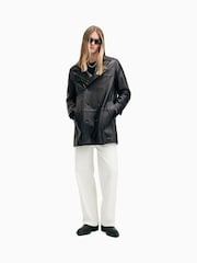 AllSaints Black Kessler Coat - Image 5 of 8