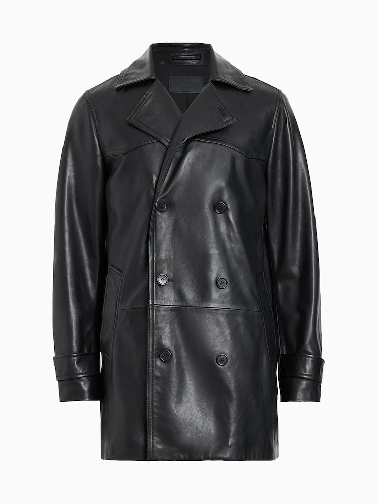 AllSaints Black Kessler Coat - Image 8 of 8