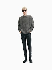 AllSaints Grey Zap Crew Jumper - Image 3 of 8