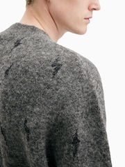 AllSaints Grey Zap Crew Jumper - Image 5 of 8