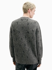 AllSaints Grey Zap Crew Jumper - Image 7 of 8