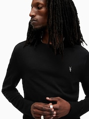 AllSaints Black Mode Merino Crew Jumper - Image 5 of 6