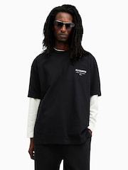 Черный - Футболка из 100% органического хлопка с круглым вырезом Allsaints - Image 1 of 8