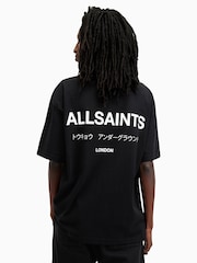 Черный - Футболка из 100% органического хлопка с круглым вырезом Allsaints - Image 2 of 8