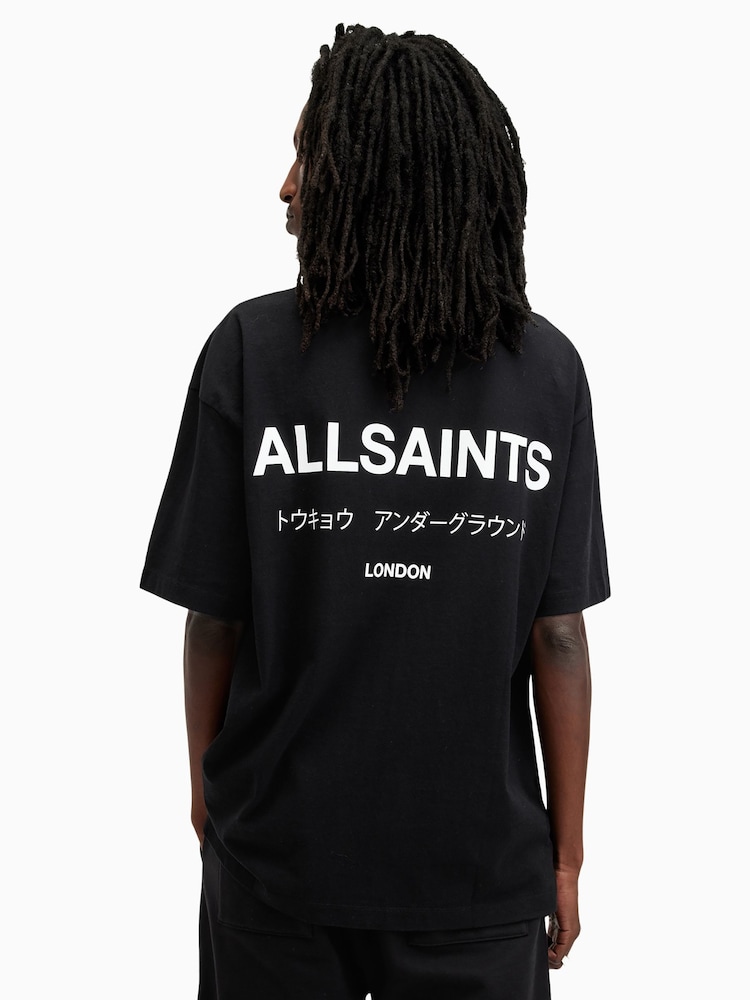 Черный - Футболка из 100% органического хлопка с круглым вырезом Allsaints - Image 2 of 8