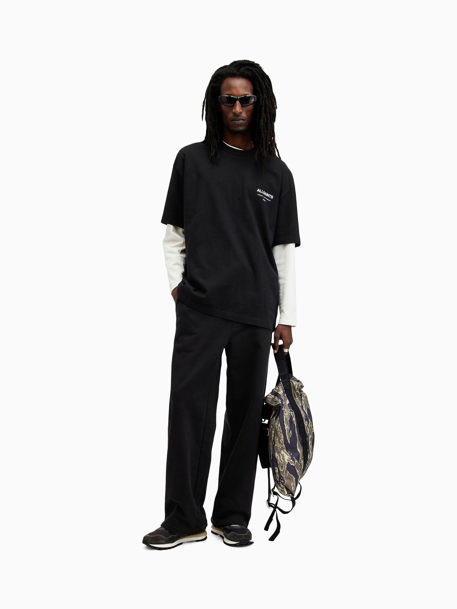 Buy AllSaints Black Underground Oversized Cotton Crew Neck T-Shirt