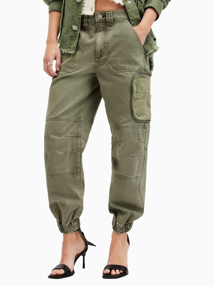 AllSaints Green Florence Joggers - Image 2 of 8