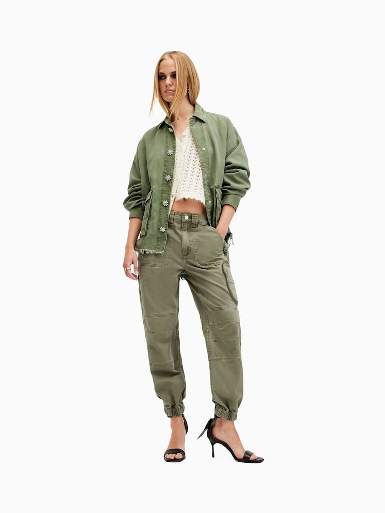 AllSaints Green Florence Joggers - Image 4 of 8