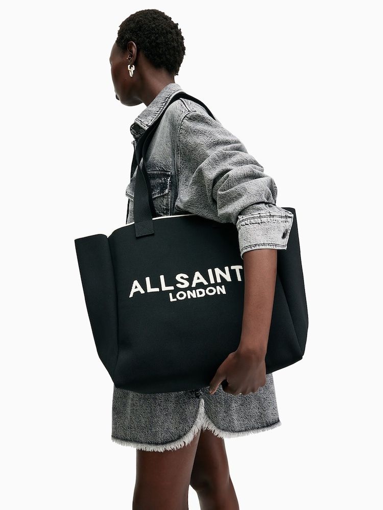 AllSaints Black Izzy E/W Tote Bag - Image 1 of 6
