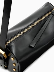 AllSaints Black Miro Barrel Cross-Body Bag - Image 6 of 7