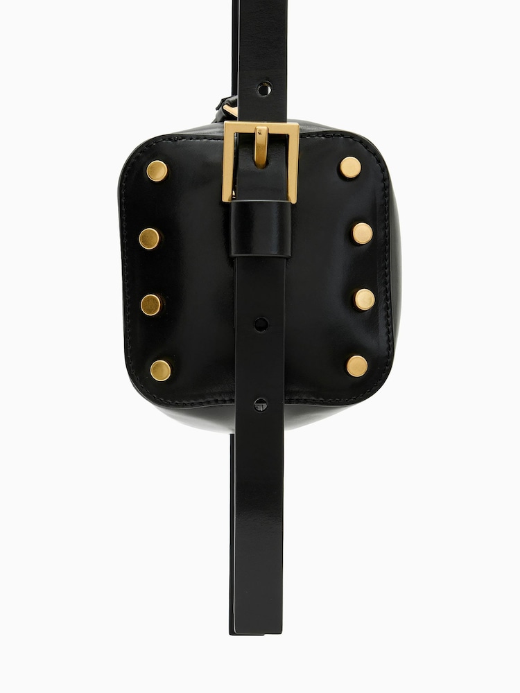 AllSaints Black Miro Barrel Cross-Body Bag - Image 7 of 7