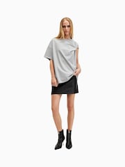 AllSaints Grey Onyx Twist T-Shirt - Image 3 of 8