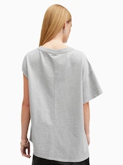 AllSaints Grey Onyx Twist T-Shirt - Image 4 of 8