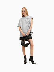AllSaints Grey Onyx Twist T-Shirt - Image 6 of 8