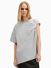 AllSaints Grey Onyx Twist T-Shirt - Image 7 of 8