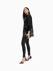 AllSaints Black 100% Cotton Ethel Lace Shirt - Image 5 of 6
