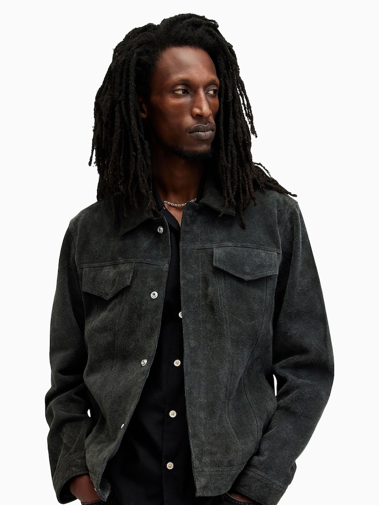 AllSaints Black Hopper Jacket - Image 1 of 9
