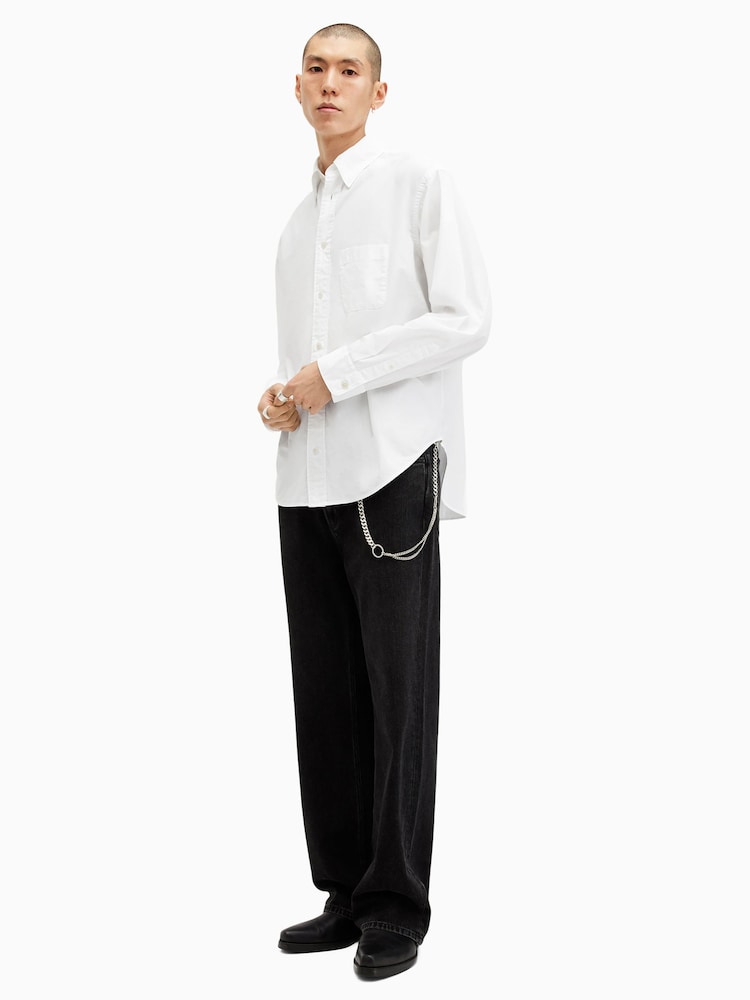 AllSaints White Sutta Longsleeve Shirt - Image 5 of 9