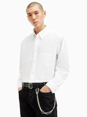 AllSaints White Sutta Longsleeve Shirt - Image 6 of 9