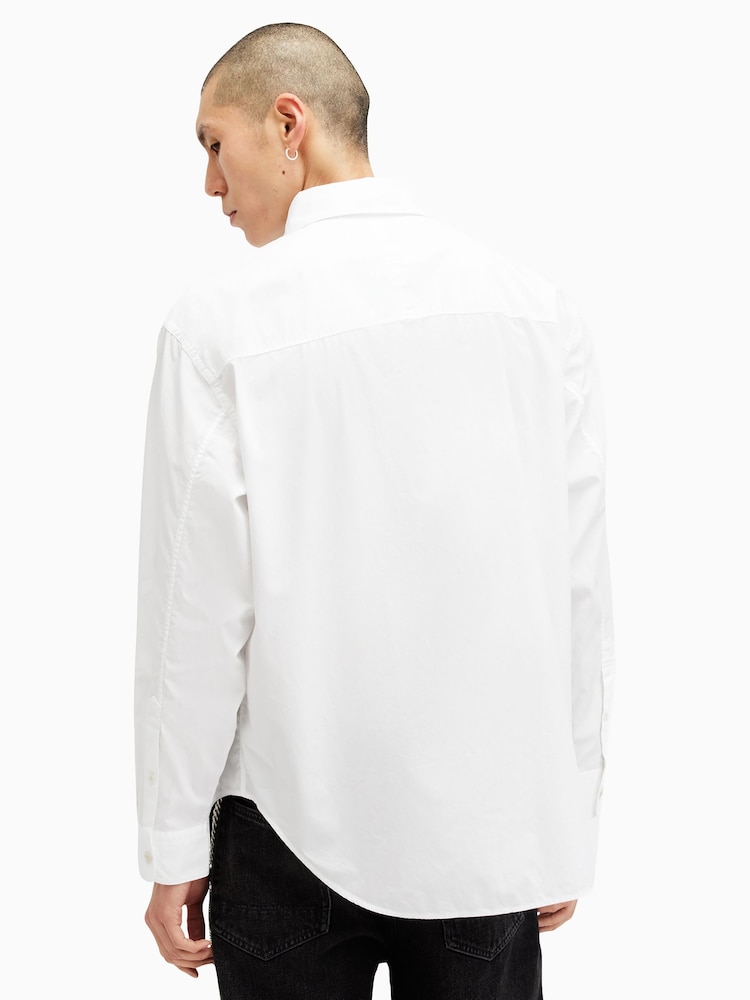 AllSaints White Sutta Longsleeve Shirt - Image 8 of 9