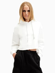 AllSaints White Pippa Sparkle 100% Cotton Hoodie - Image 1 of 6