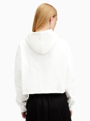 AllSaints White Pippa Sparkle 100% Cotton Hoodie - Image 2 of 6