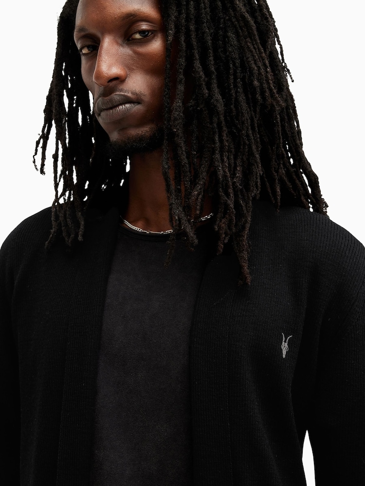 črna - Allsaints Odprta jopica Mode Merino - Slika 2 iz 6