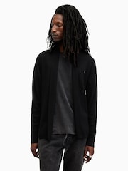 črna - Allsaints Odprta jopica Mode Merino - Slika 4 iz 6