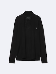 AllSaints Black Mode Wool Open Cardigan - Image 8 of 8
