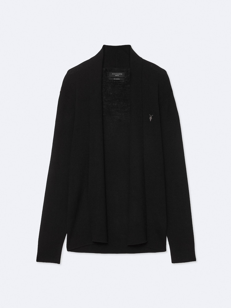 AllSaints Black Mode Wool Open Cardigan - Image 8 of 8 AllSaints Black Mode Wool Open Cardigan - Image 8 of 8
