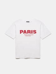 Mint Velvet Cream White Paris Slogan T-Shirt - Image 3 of 4