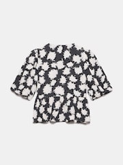 Mint Velvet Black Abstract Print Top - Image 4 of 4