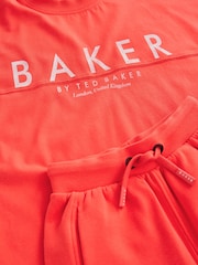 Baker by Ted Baker Oversized Red T-Shirt and Shorts Set - Image 11 of 11