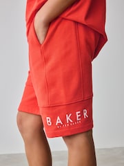 Baker by Ted Baker Oversized Red T-Shirt and Shorts Set - Image 4 of 11